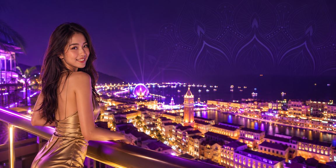 Ánh đèn neon Phú Quốc về đêm gợi lên không khí sôi động của bonus nạp tiền VIP